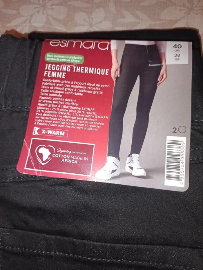 Pantalon jegging femme thermique taille 40 - photo numéro 2