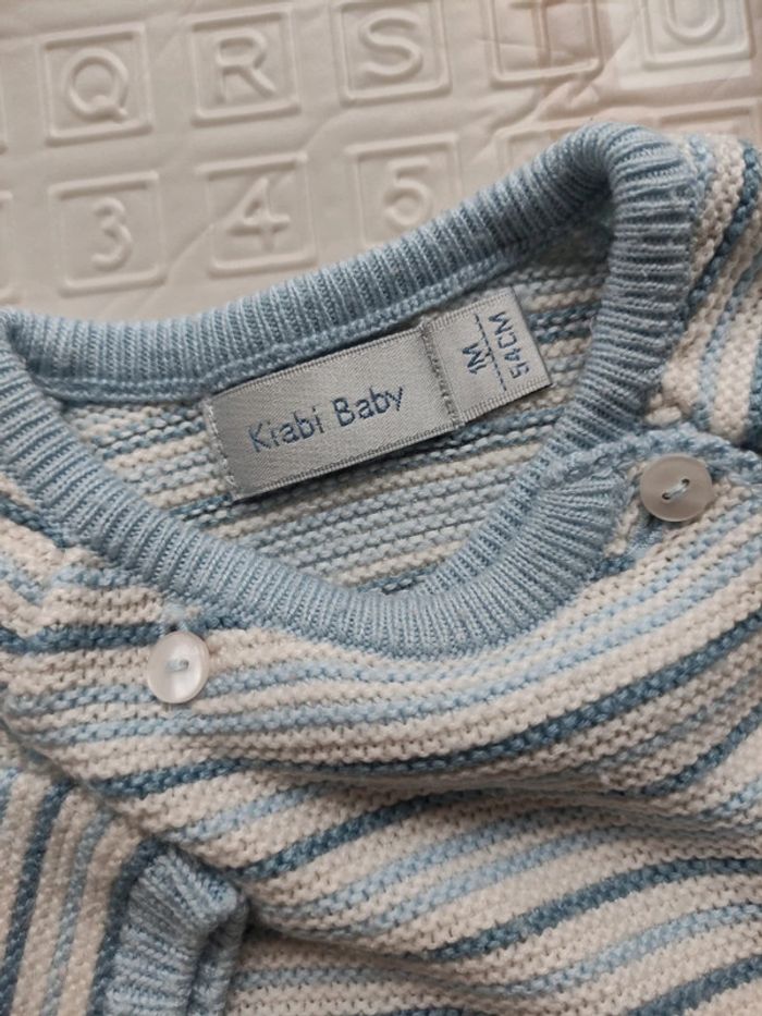 Petit gilet tricoté bébé garçon 1 mois - photo numéro 3
