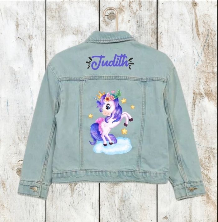 Veste en jean licorne