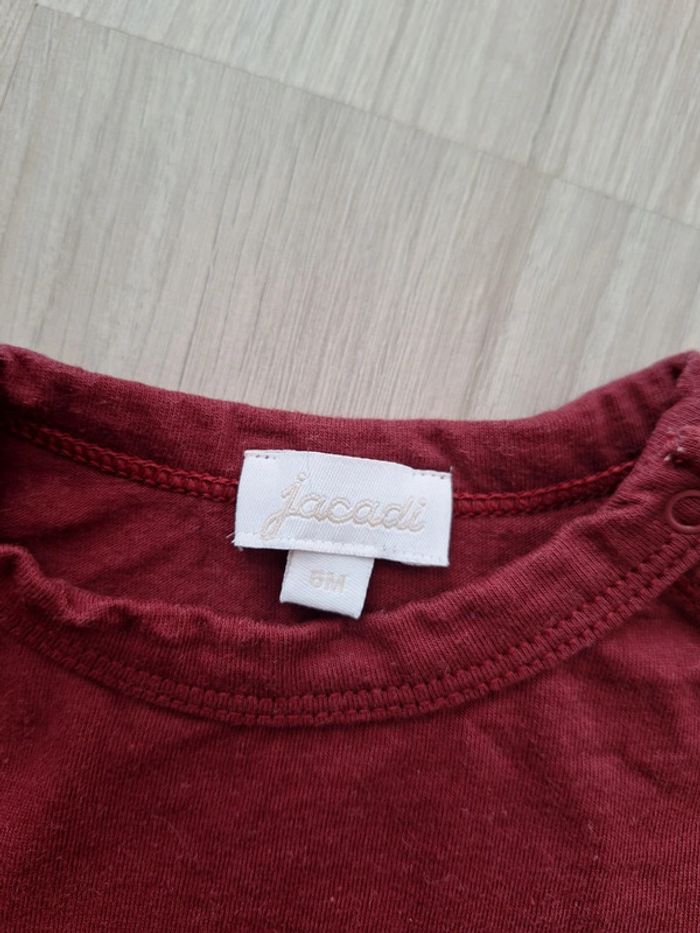 Tee-shirt Jacadi rouge bordeaux 3 mois - photo numéro 3