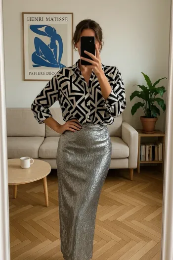 Jupe longue argentée Boohoo taille 40 neuve