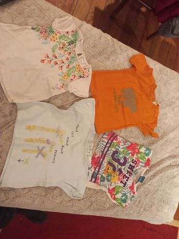 Lot 4 t-shirts 24-36 mois 2 offerts été bébé fille