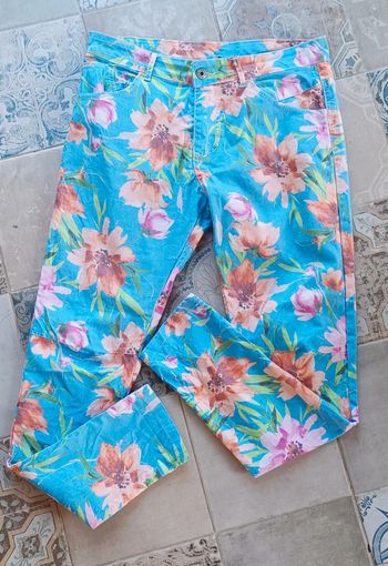 Pantalon à fleurs "Made in Italy" taille L