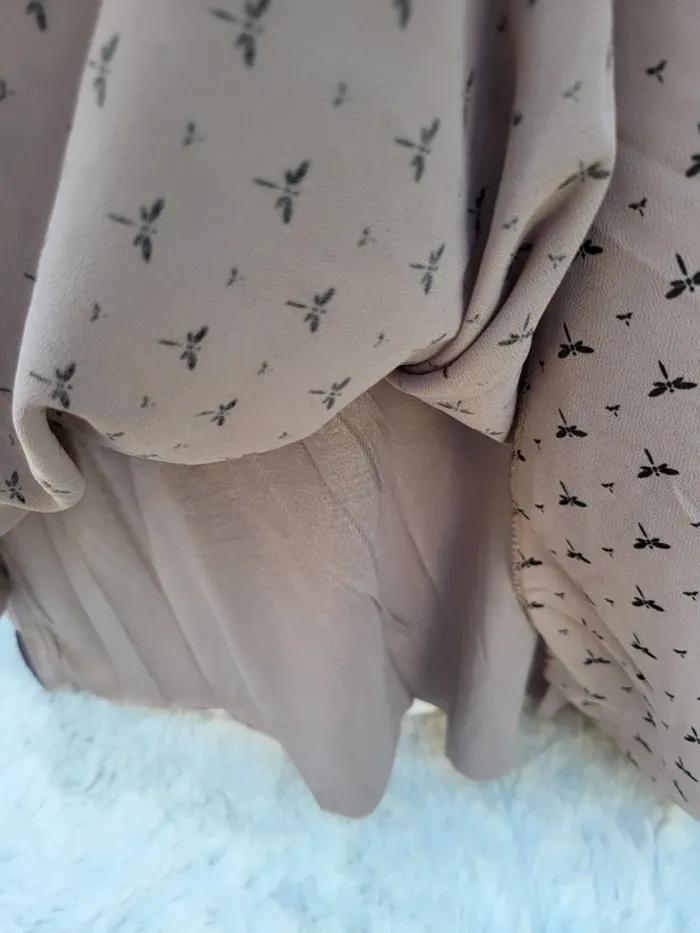 Blouse voile chauve-souris libellule taupe noir taille 44 - photo numéro 6