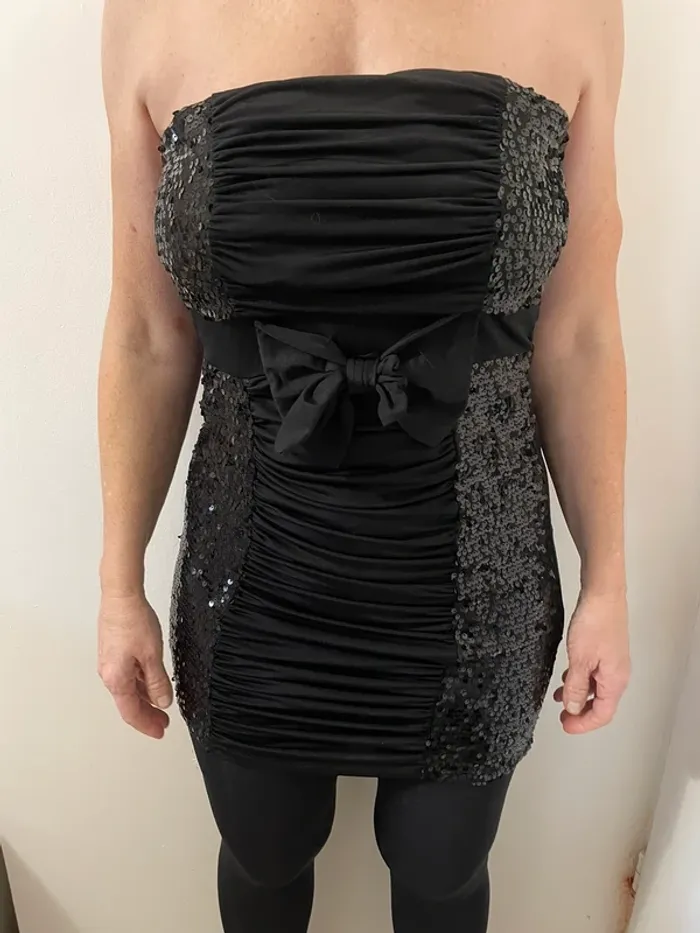 Robe bustier noir sequin