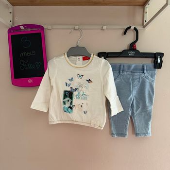 Ensemble fille, Maillot longues manches et jean - Tissaia - T3mois 