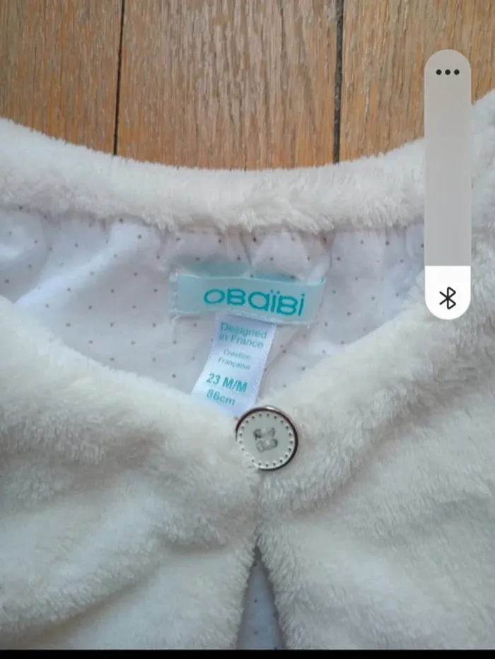 Gilet cardigan fille fourrure sans manches Obaibi 24 mois - photo numéro 3