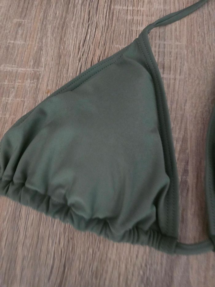 Bikini kaki + pareo tropicale taille L - photo numéro 4