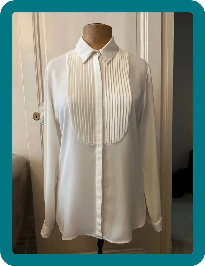 Chemise plastron Saphira offwhite taille 38 - Anne Fontaine - photo numéro 8