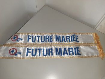 Écharpes "Futur marié" et "Future mariée"