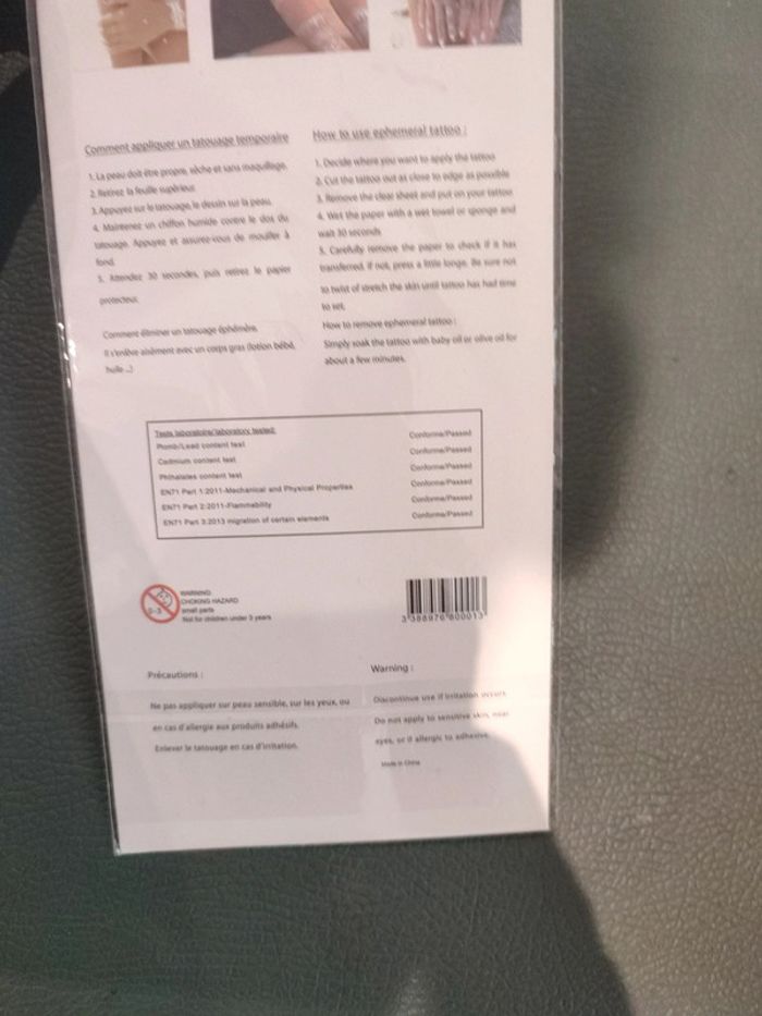 Plaquette de tatouage temporaire - photo numéro 10