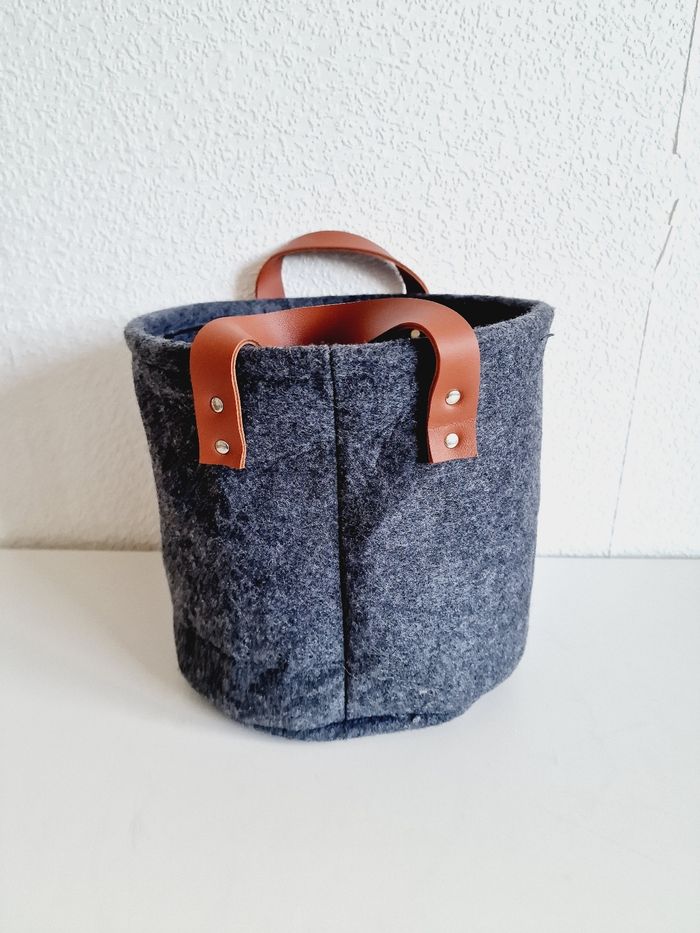 Panier de rangement en feutre - Gris foncé - photo numéro 3