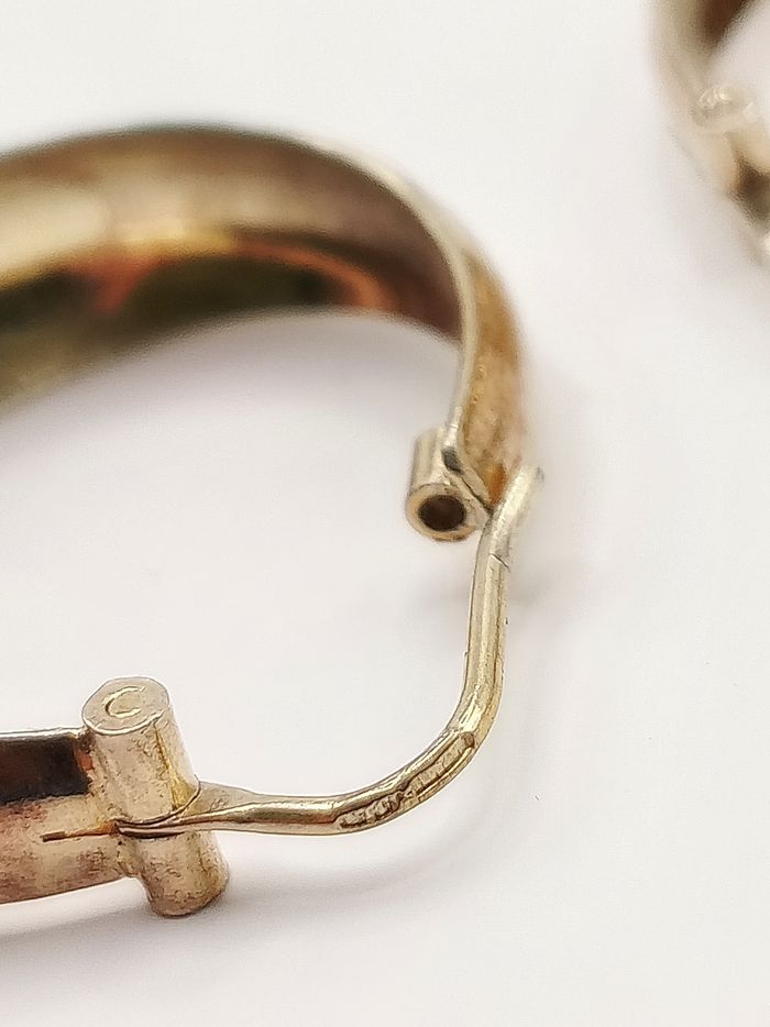 Orecchini cerchio argento dorato color oro giallo, placcato 18 kt? Stile gitana - photo numéro 6