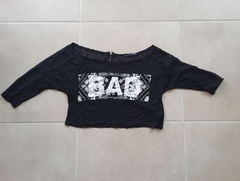 Crop top noir BERSHKA taille 36