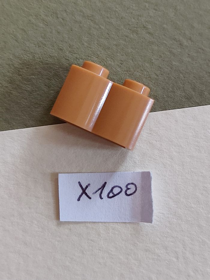 🧱 100 briques-rondins 1x2 nougat moyen LEGO - État neuf 🌟 - Envoi rapide 🚚💨