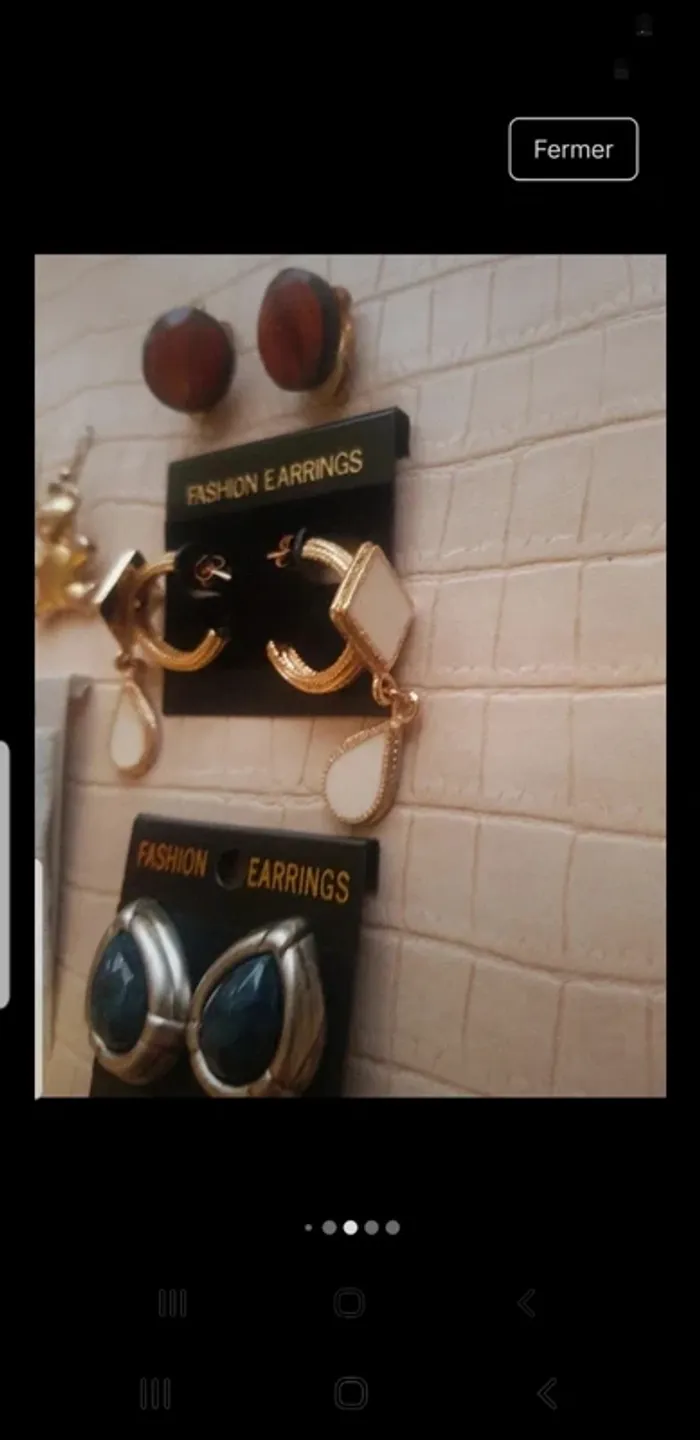 Lot de 10 paires de boucles d'oreilles - photo numéro 9
