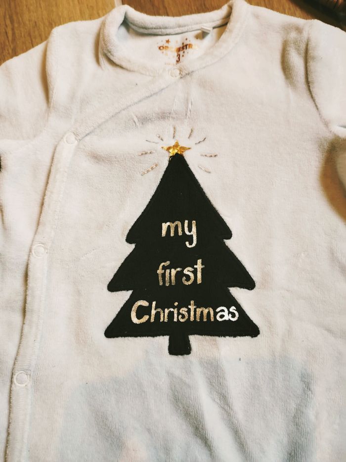 🎄Orchestra Pyjama Grenouillère / Dors-bien “My First Christmas”- Taille 3 mois - photo numéro 2