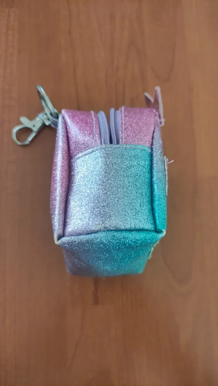 Petit sac porte clé pingouin pailleté - photo numéro 5
