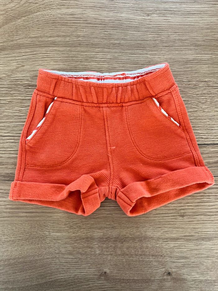 Ensemble short et t-shirt orange okaidi 6 M