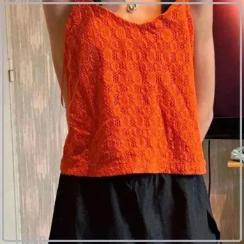 Crop top orange taille s cache cache