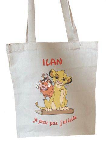 Sac tote bag avec prénom personnalisable