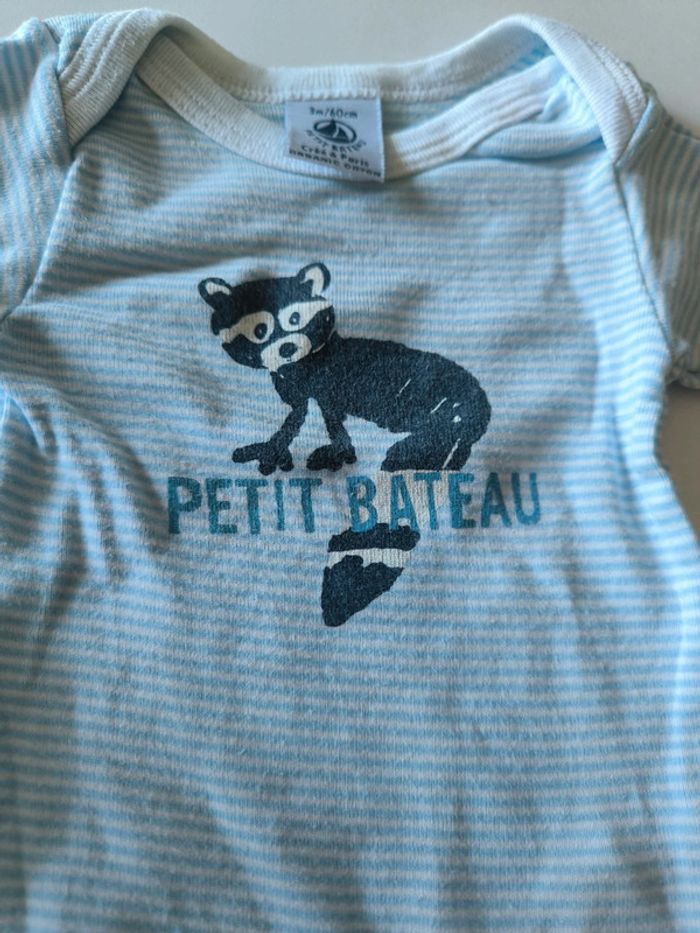 Lot 3 bodies bleu petit bateau 3mois - photo numéro 10