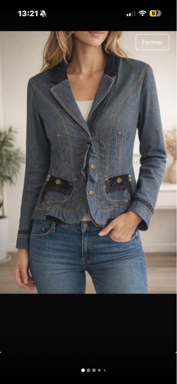 Veste en jean Christine Laure - Femme taille 42 XL / 42 / 14 • Très bon état • Christine Laure