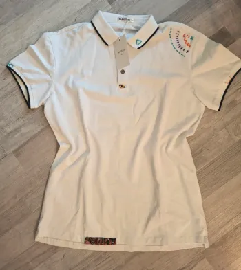 Polo col montant en coton piqué