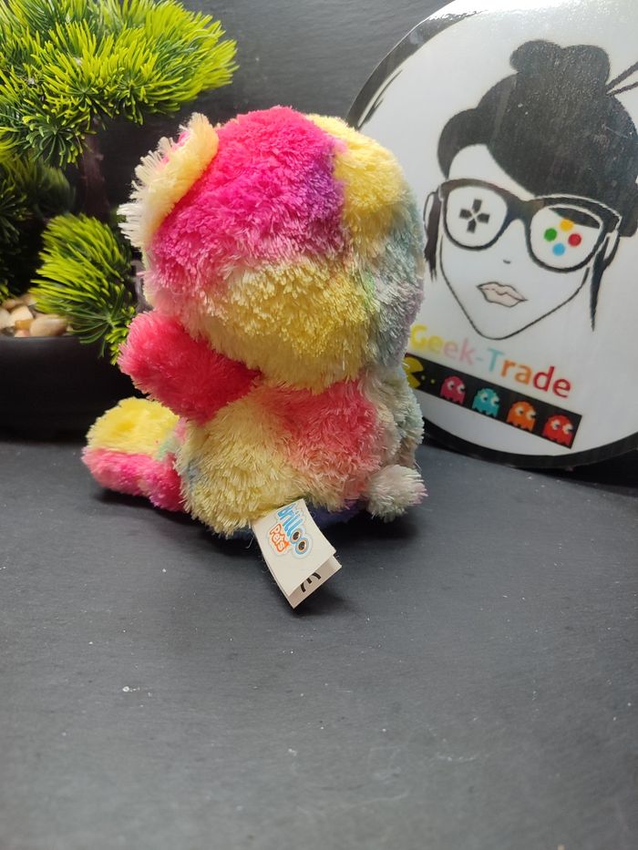peluche doudou briloo pets gipsy multicolore paillette rose jaune violet Ours - photo numéro 2