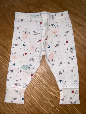 legging enfant bébé fille tao tape à l’œil motif all over maison nuage oiseau triangles