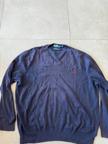 Pull bleu marine délavé Ralph Lauren, taille XXL, vintage
