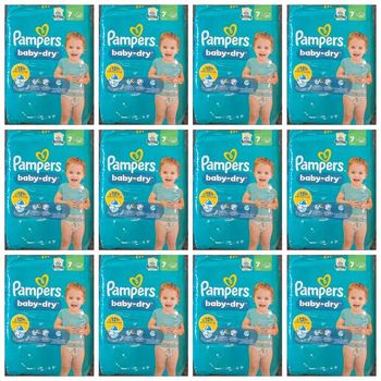 Lot de 240 Couches Pampers Baby Dry 15+ kg Taille 7 Neuf