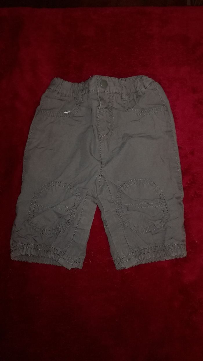 Pantacourt gris foncé 3 mois garçon