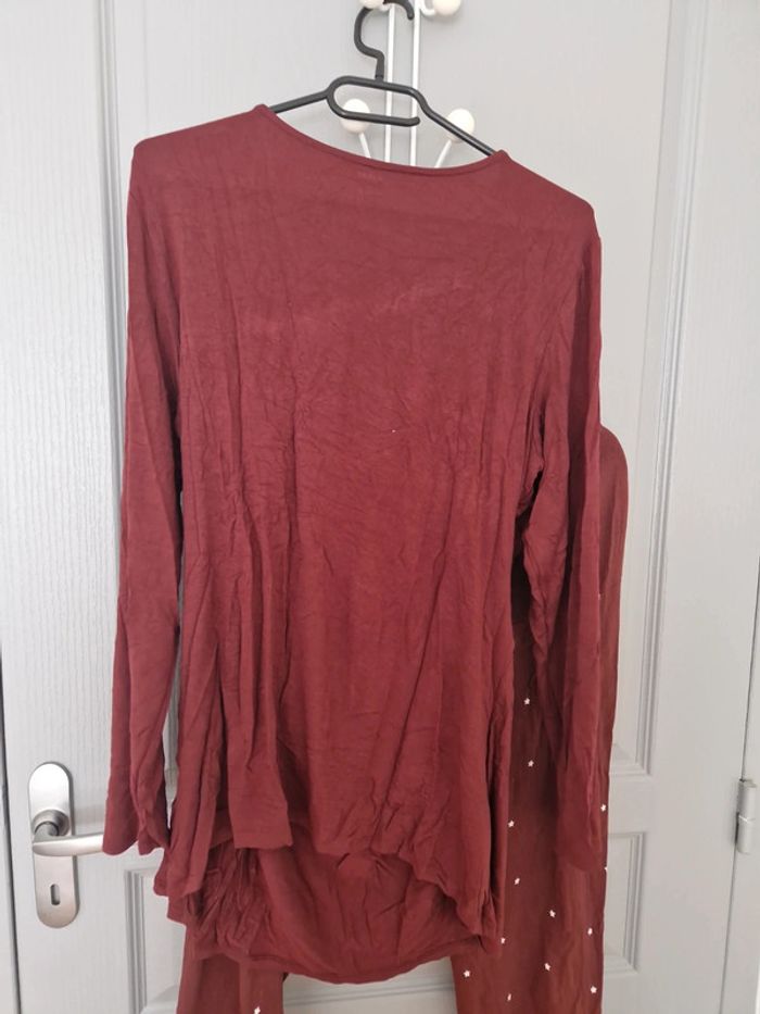Pyjama de grossesse marron bordeaux étoiles taille XL Très bon état Kiabi - photo numéro 5