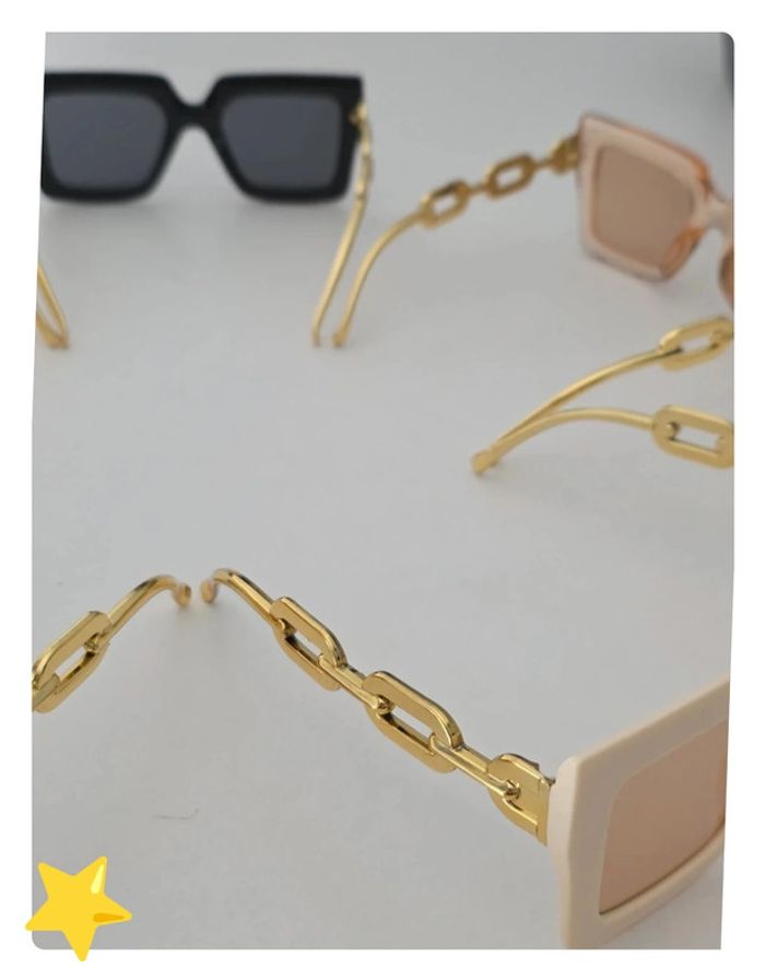 Lot 5 paires de lunettes de soleil branche chaîne - photo numéro 2