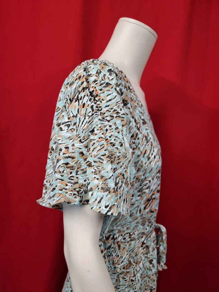 ICHI robe fluide de jour * taille 38 * turquoise - photo numéro 3
