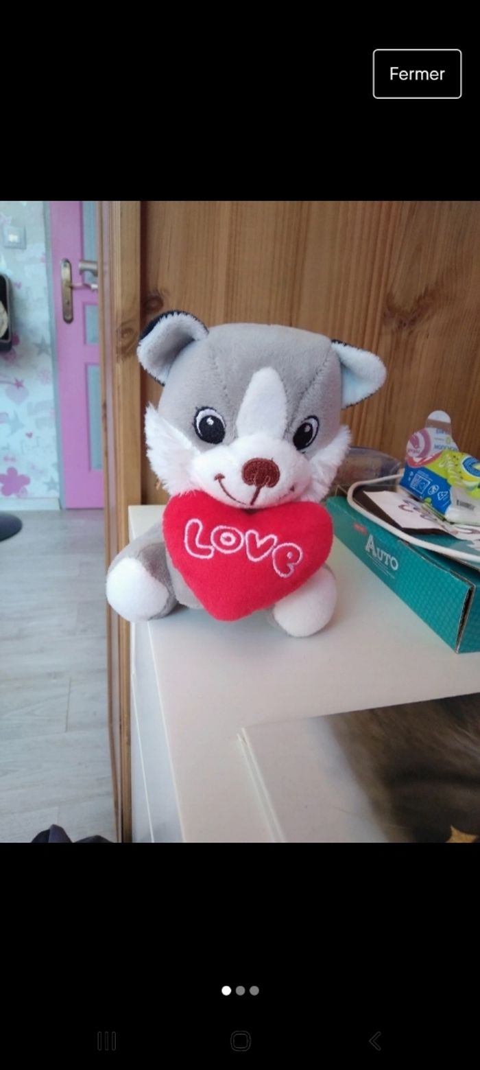 Peluche chien Love