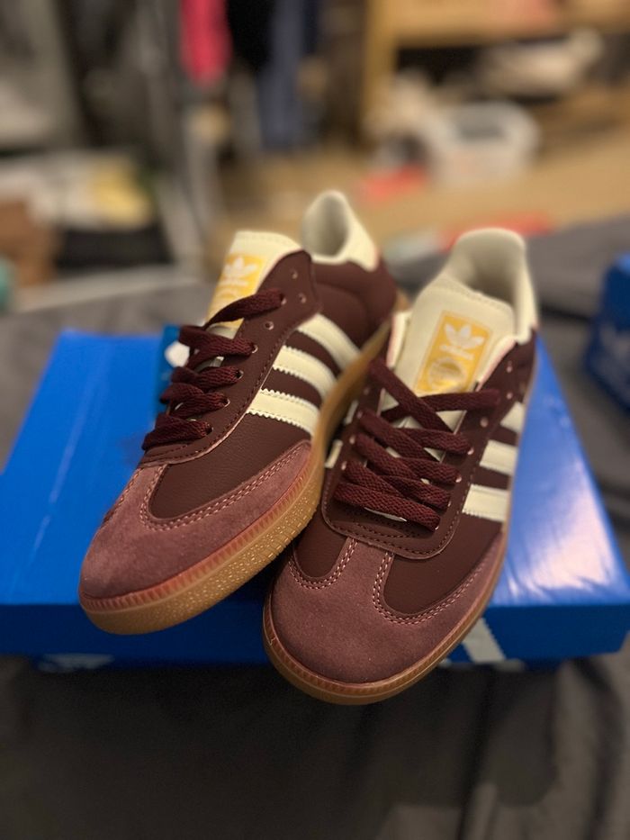 Adidas samba cuir bordeaux - photo numéro 2