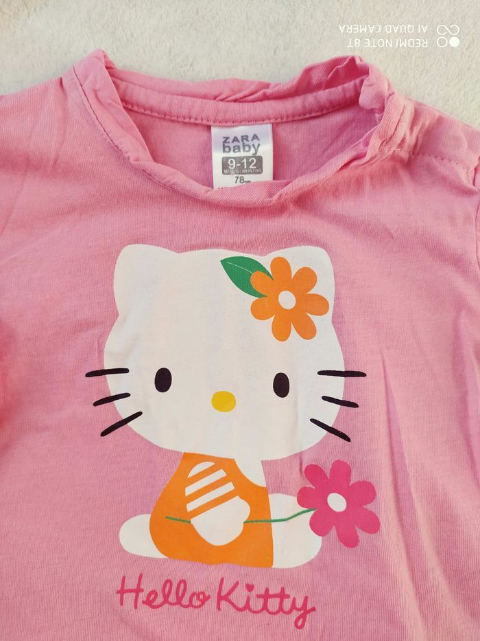 T-shirt manches longues rose imprimé Hello Kitty Zara baby girls - photo numéro 3