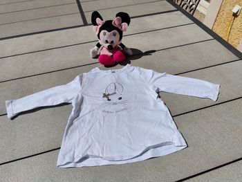 Tee shirt ml blanc lapin Tao 18 mois