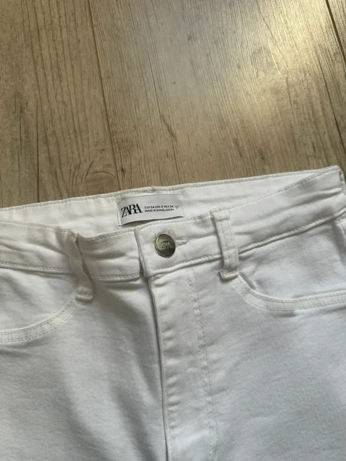 Jeans pantalon skinny blanc Zara XS - photo numéro 2