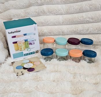 Lot de 8 pots en verre Babybols babymoov en tres bon état