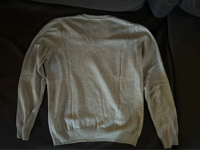 648 - pull gris pour homme petit col V - photo numéro 7