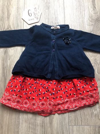 Ensemble DPAM 6 mois robe + gilet