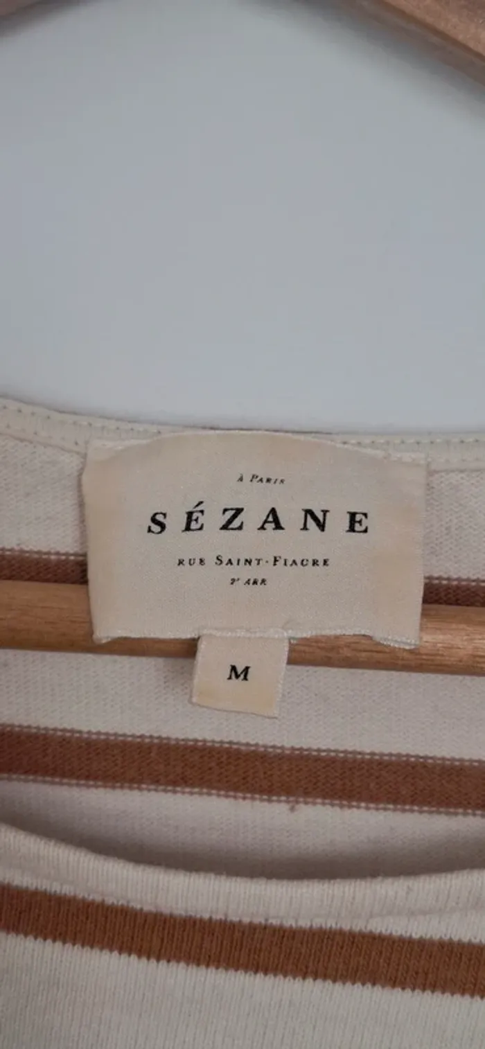 🤎 Marinière Colette Sézane – Beige & camel – Taille 38 – État neuf - photo numéro 8