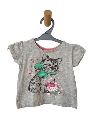 T-shirt gris clair (chat) - Young dimension 9/12 mois (80cm)