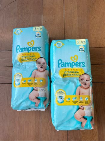 Lot 2 paquets couches Taille 1 Pampers