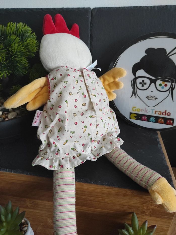 Doudou Poupée Corolle Poule Jaune Blanche Robe Légumes Grelot #geektradedoudou - photo numéro 2