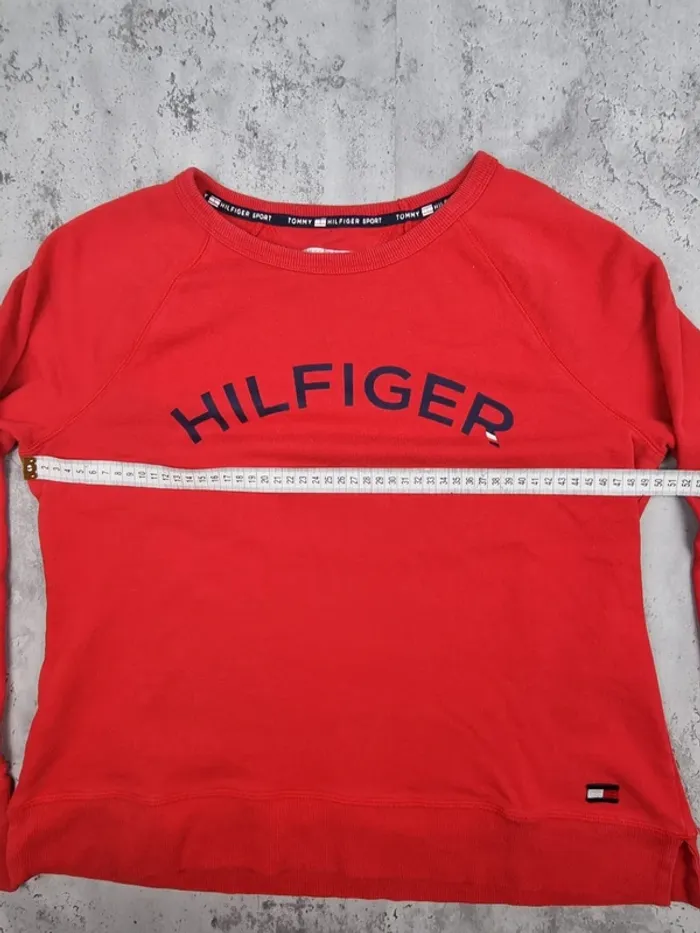 Sweat Tommy Hilfiger rouge – Taille L Femmes (mesures en photos) - photo numéro 8