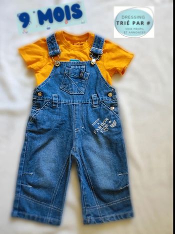 Ensemble salopette jean tee shirt 9 mois